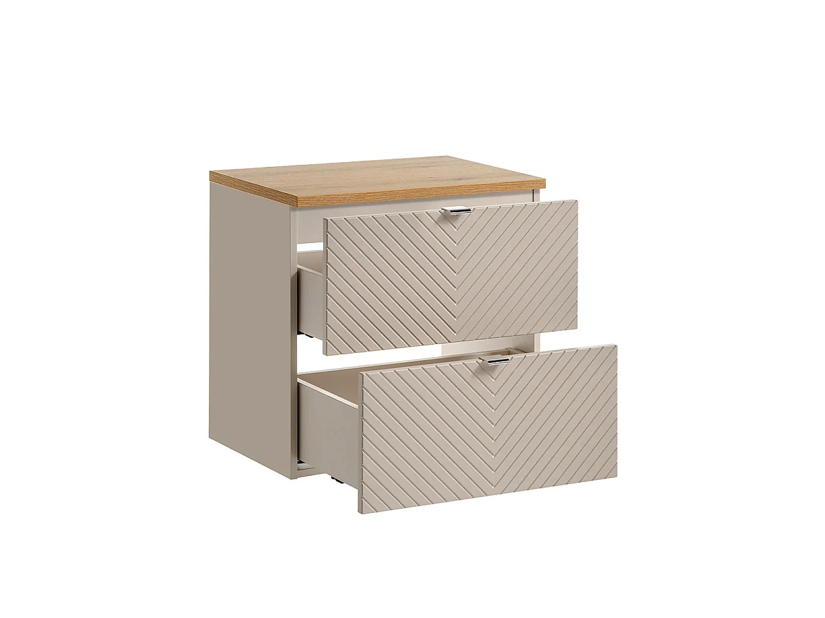 Waschbeckenunterschrank 60cm Waschtisch Manoa Kaschmir und Holz