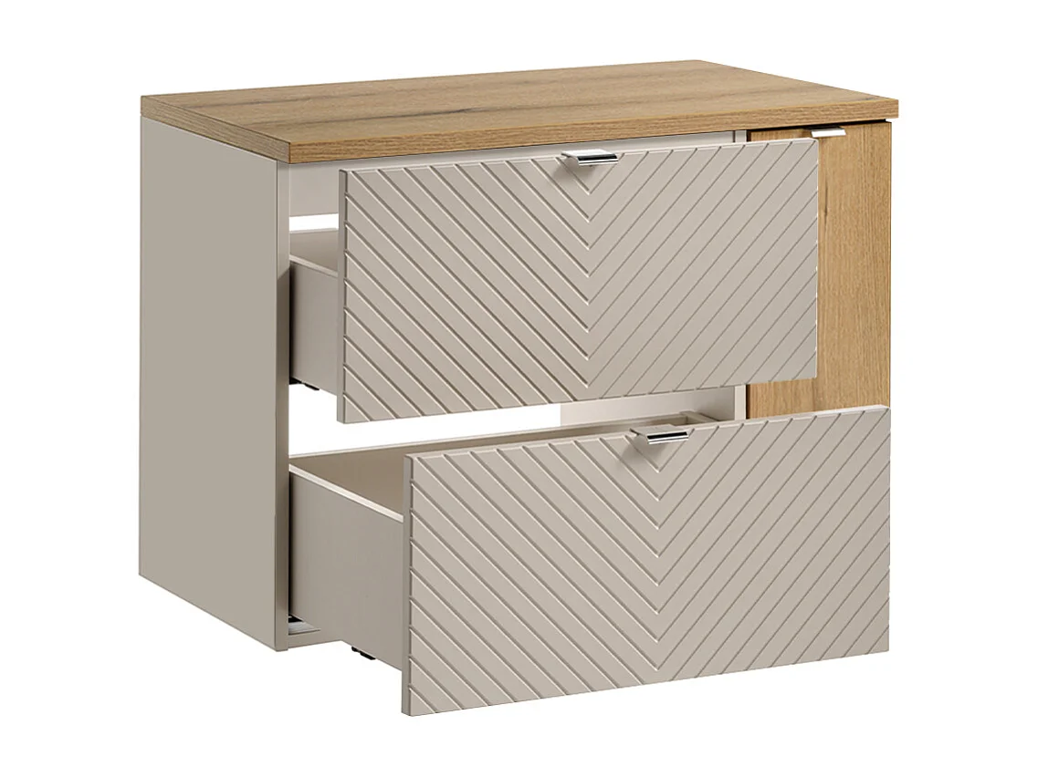 Meuble sous-vasque 80cm 2 tiroirs 1 porte Manoa Cachemire et bois