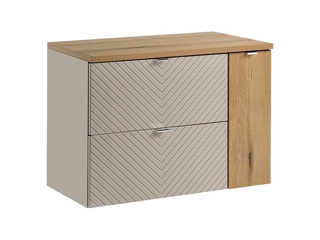 Onderbouw wastafel 80cm 2 lades 1 deur Manoa kasjmier en hout