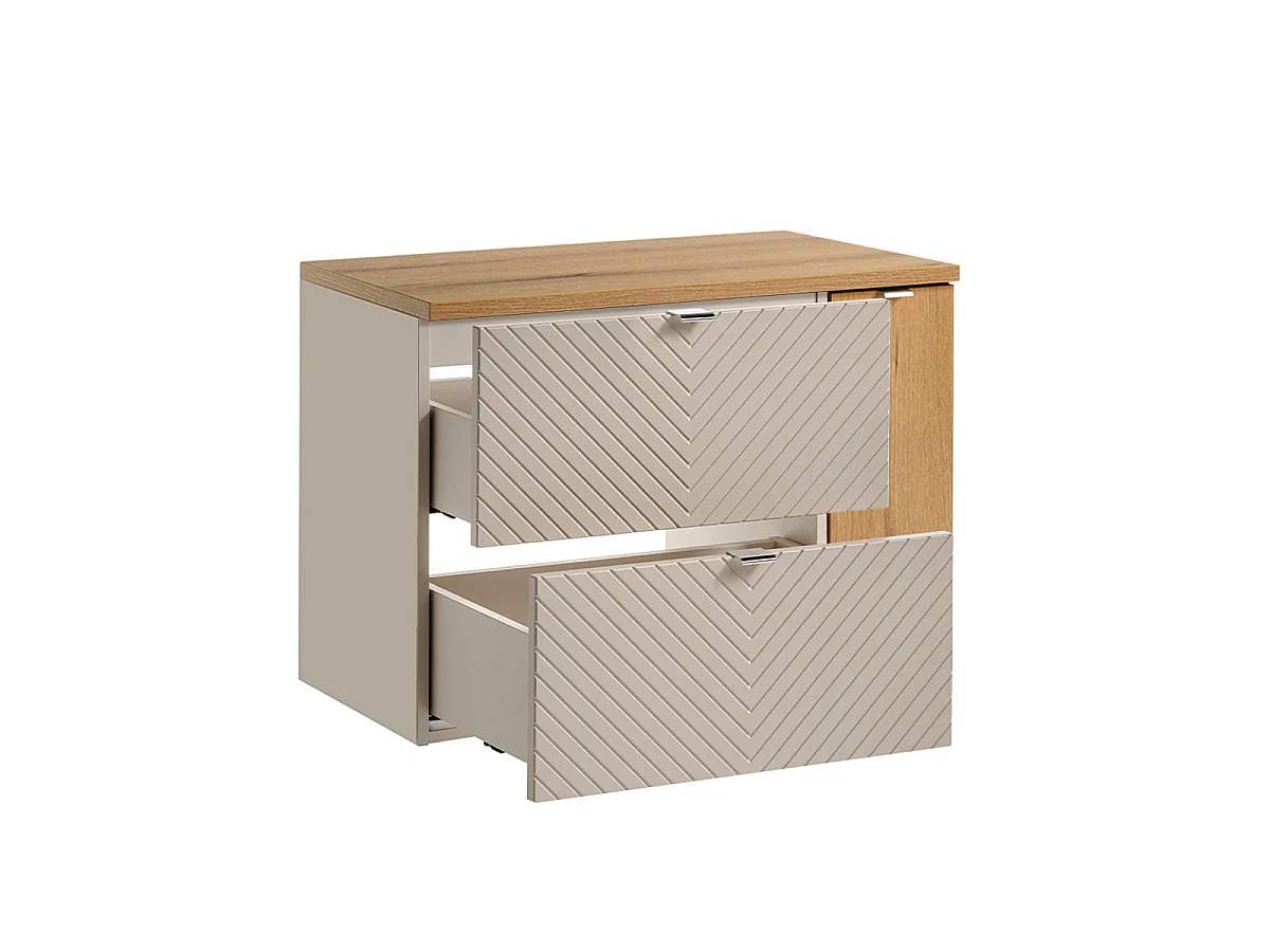 Mobile sottovasca 80cm 2 cassetti 1 anta Manoa Cachemire e legno
