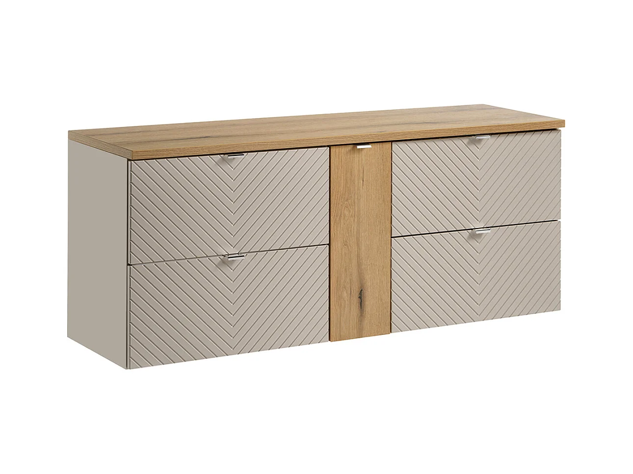 Onderkast 140cm 4 lades 1 deur Manoa kasjmier en hout