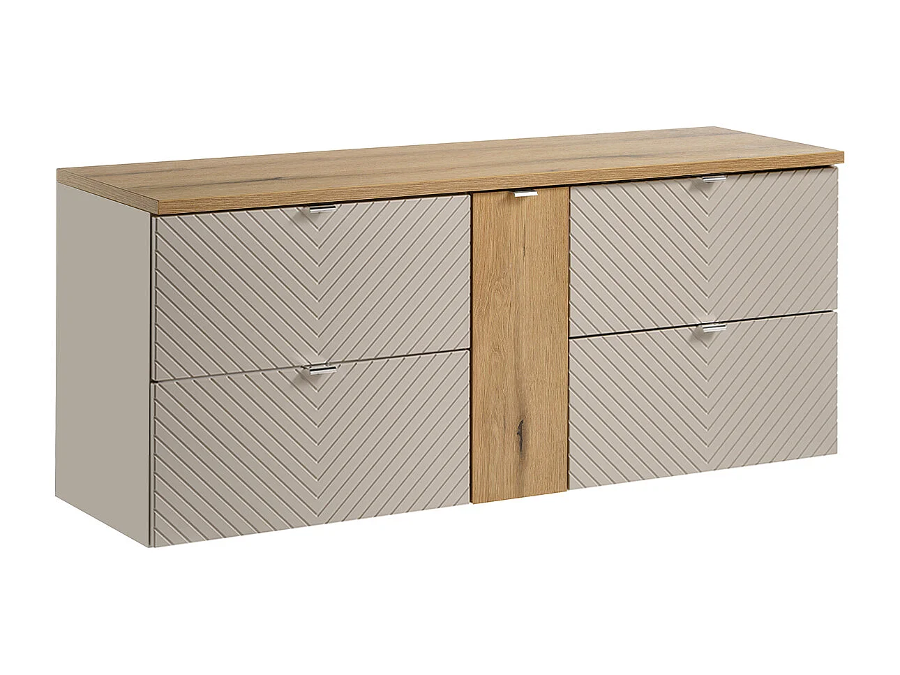 Onderkast 140cm 4 lades 1 deur Manoa kasjmier en hout