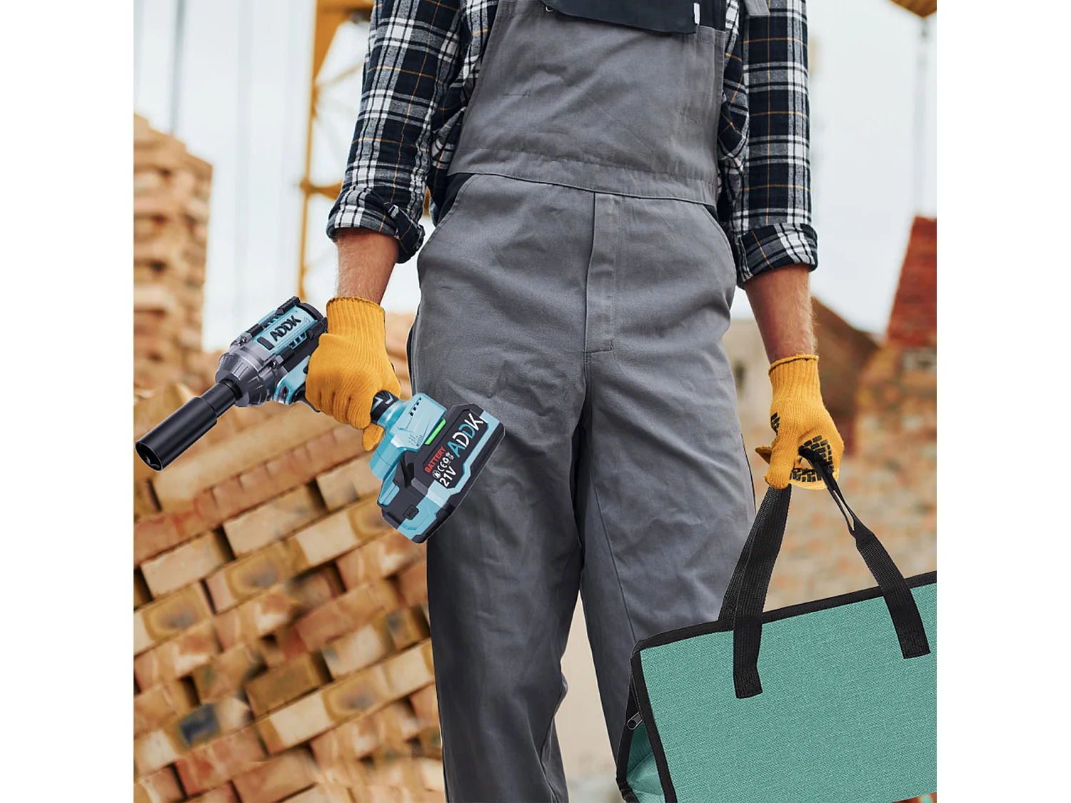 Clé à chocs sans fil Brushless, 750Nm Boulonneuse a Choc avec 4.0Ah Batterie, 6 vitesses 3300 tr/min Clé à chocs rotative