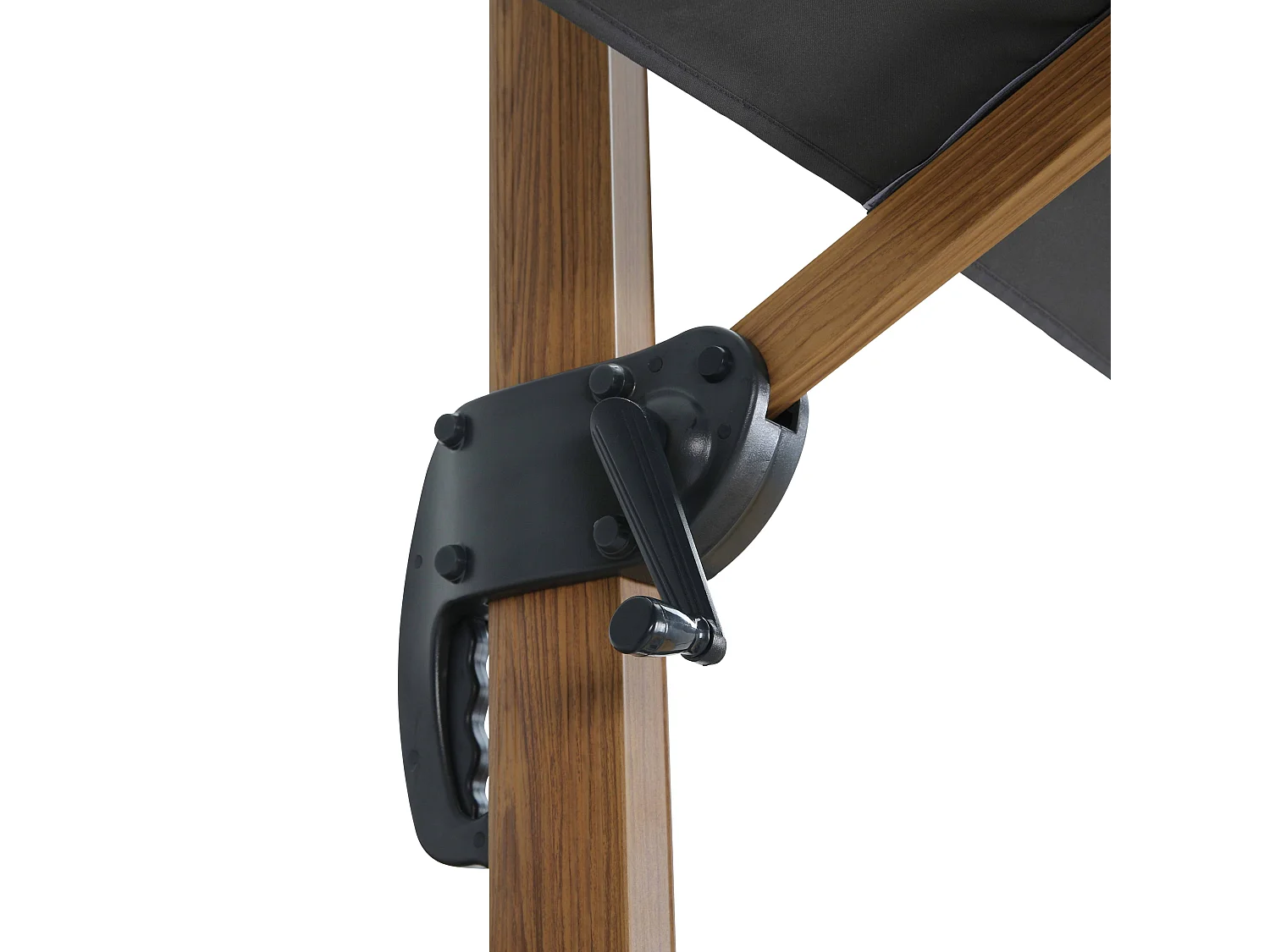 Parasol déporté rotatif 360° 3 têtes (4,5 x 2,65 m) + housse gris - Triano