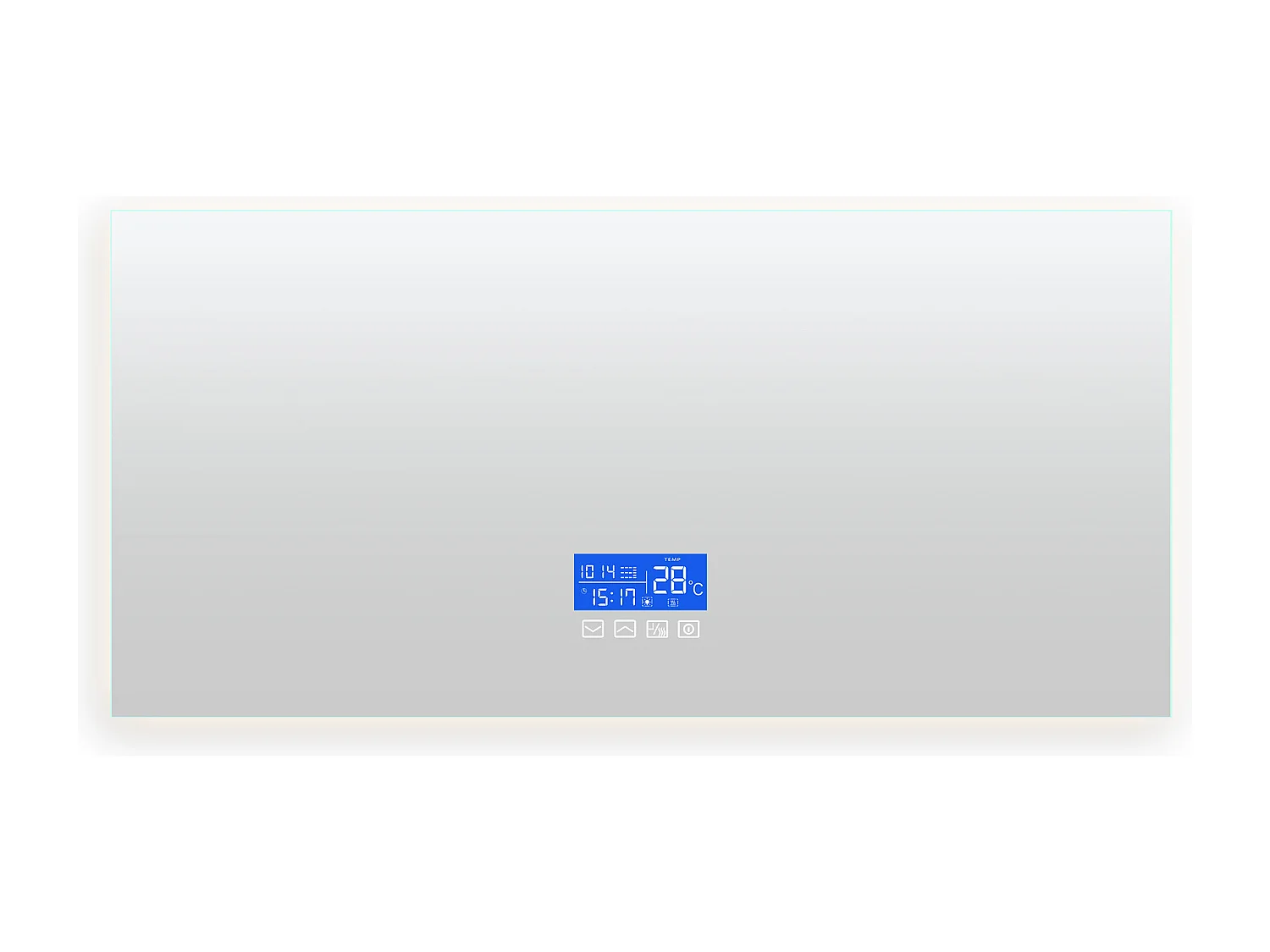 Verlichte badkamerspiegel vierkant 60x140 cm, met temperatuurweergave, ontwasemingsfunctie, drie helderheidsniveaus, aanraakschakelaar