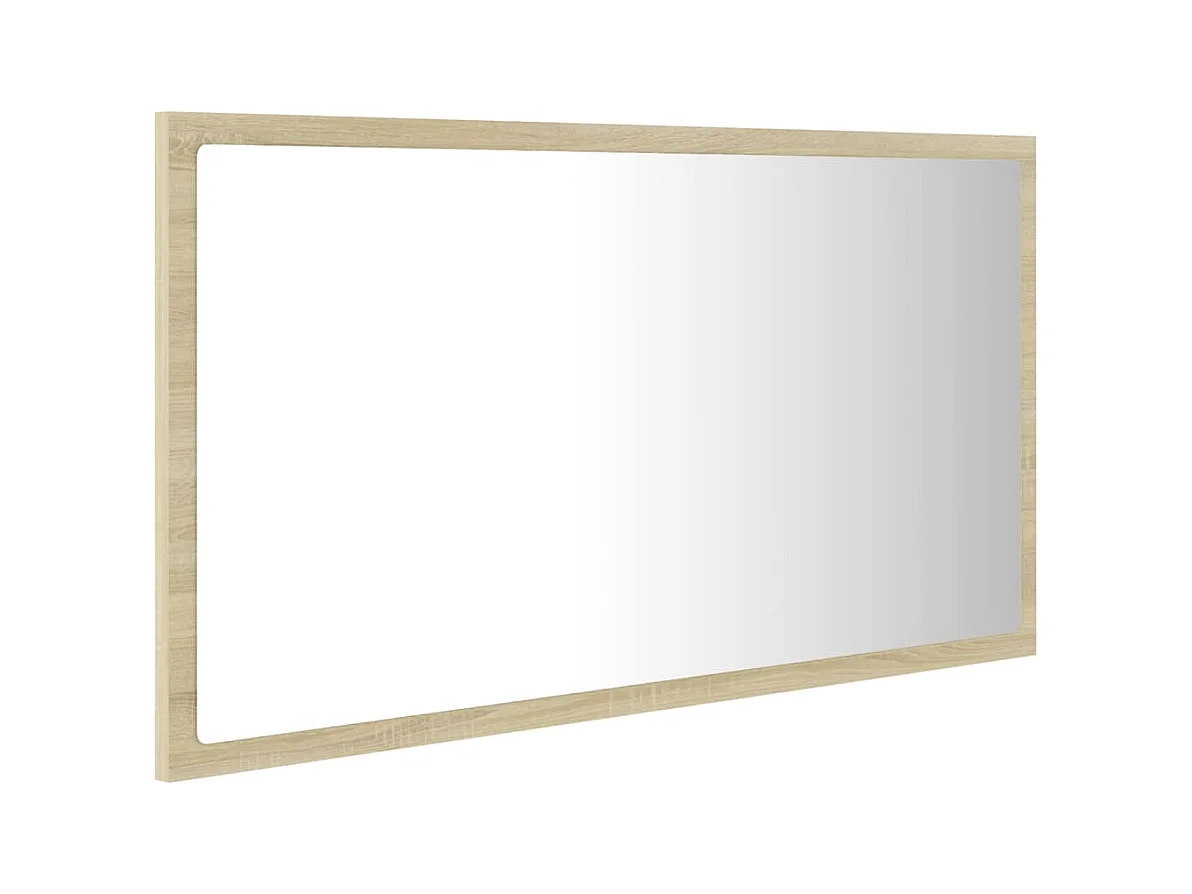 Specchio da bagno LED 80 x 8,5 x 37 cm rovere acrilico 02_0006963