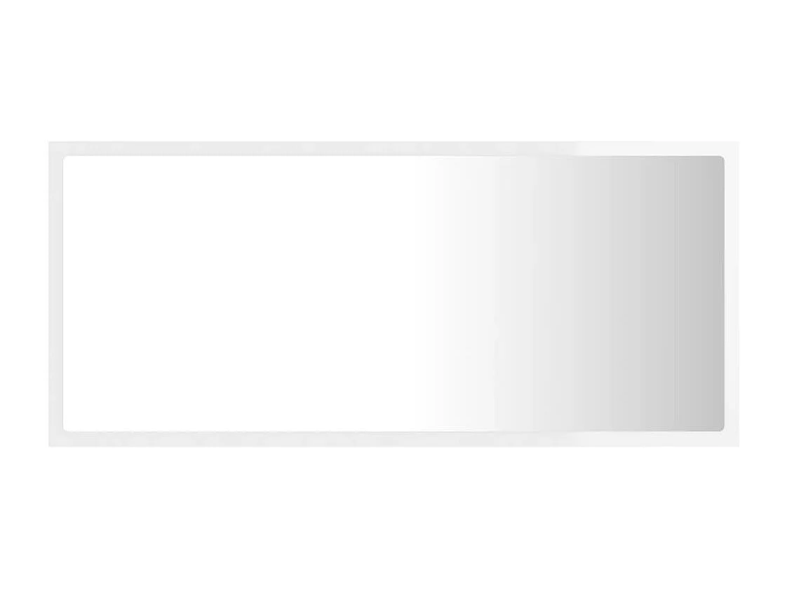 Specchio da bagno a LED 90 x 8,5 x 37 cm acrilico bianco lucido 02_0006978