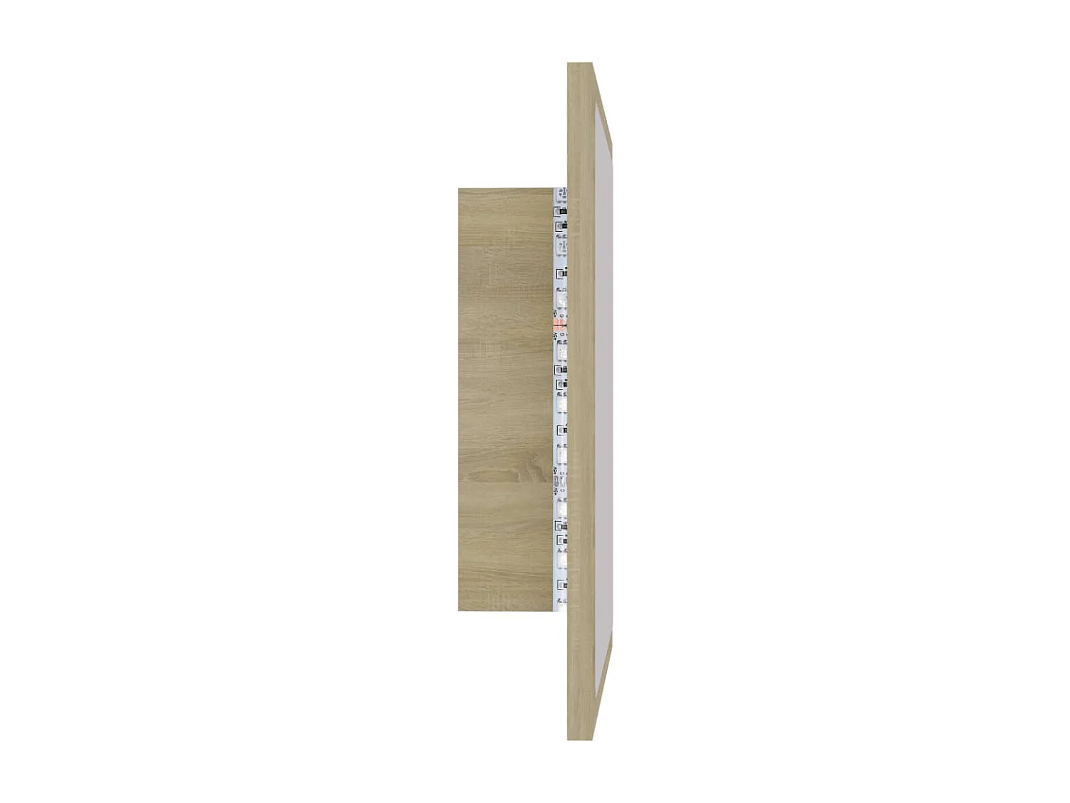 Specchio da bagno a LED 40 x 8,5 x 37 cm rovere acrilico 02_0006961