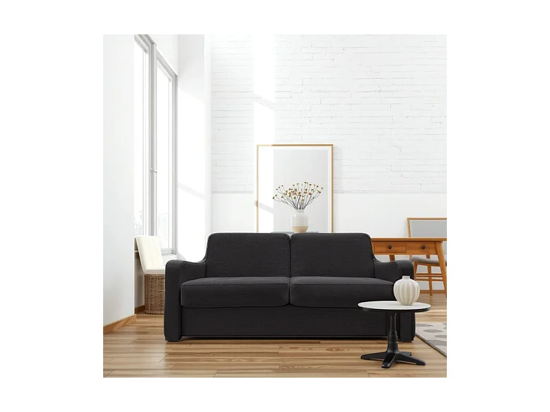 Narcisse Canapé convertible 3 places Gris anthracite Diva Literie 140cm