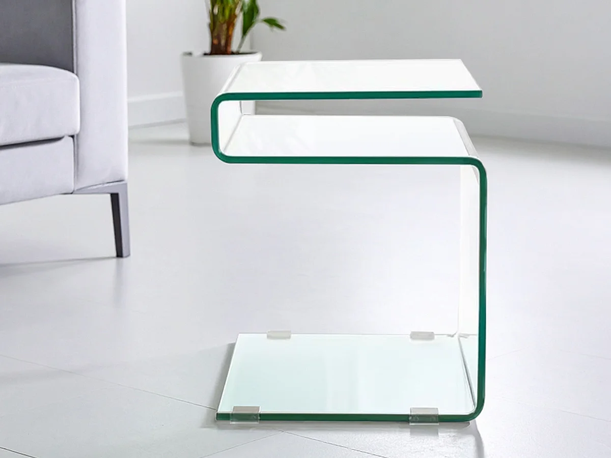 Bout de canapé S en verre