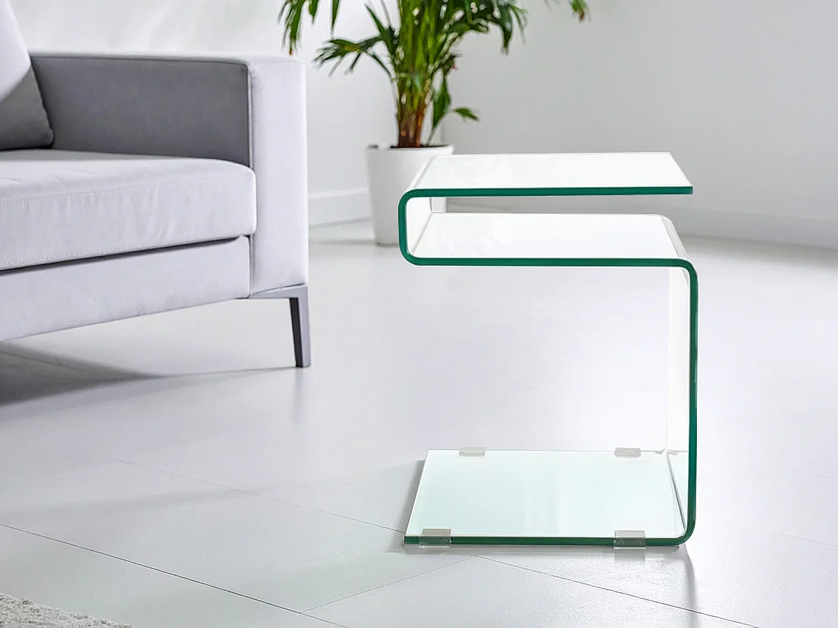 Bout de canapé S en verre