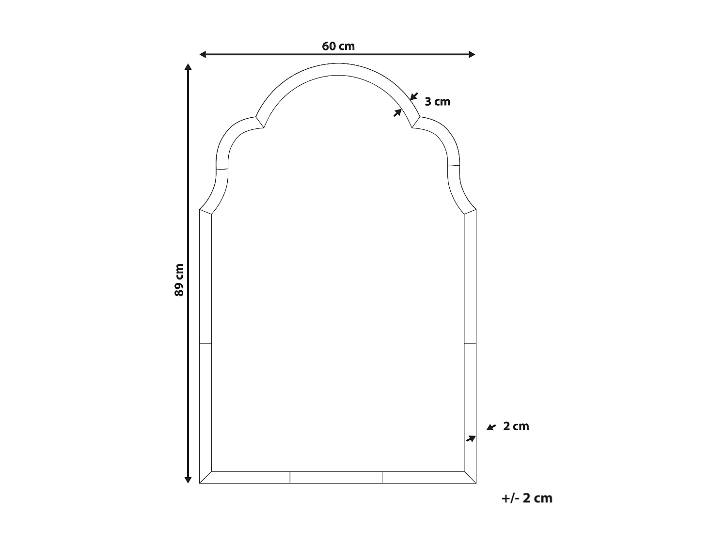 Miroir NORVILLE 60 cm 89 cm Cuivré