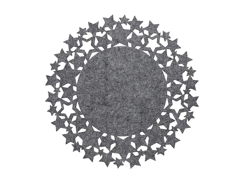 Dekoratives Tischset Stille mittelgrau Ø38 Filz