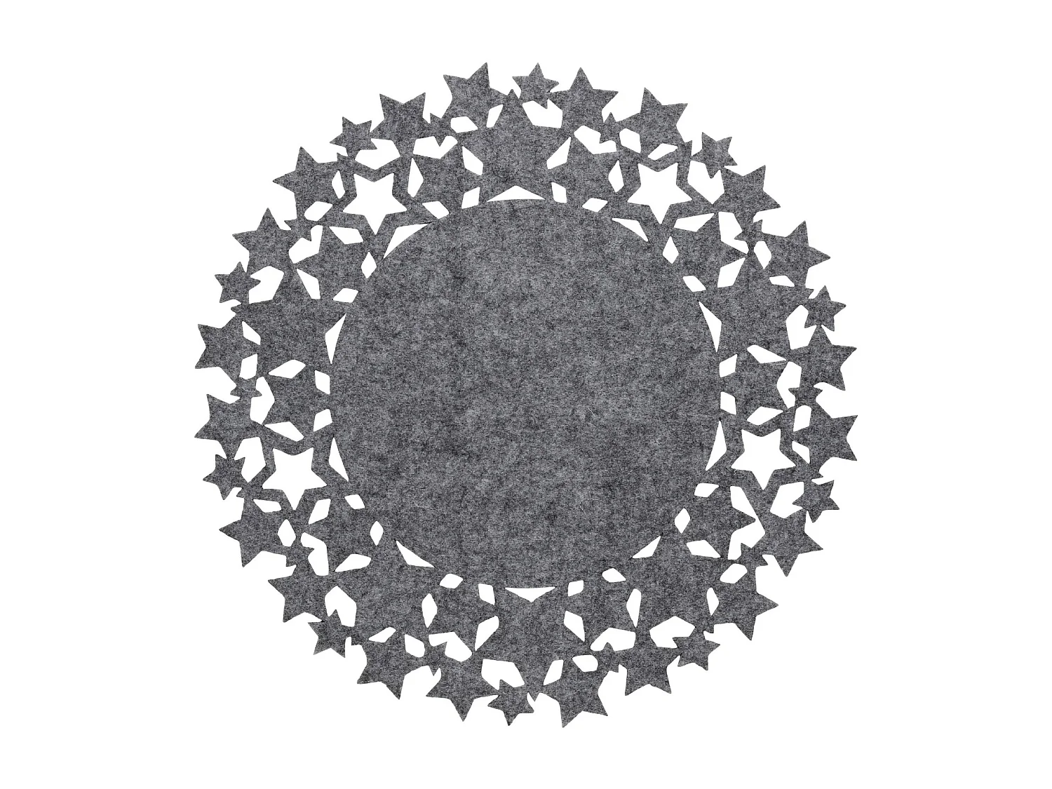 Dekoratives Tischset Stille mittelgrau Ø38 Filz