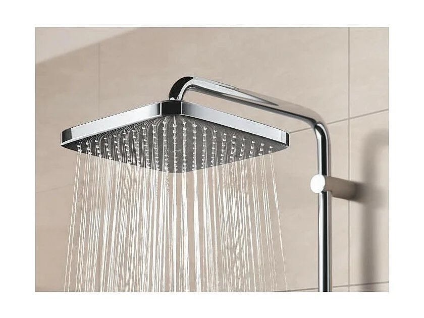 Sufitowa głowica prysznicowa GROHE Vitalio Comfort 250 Cube, 1 strumień, kwadratowa 250mm, chromowana, szybki montaż