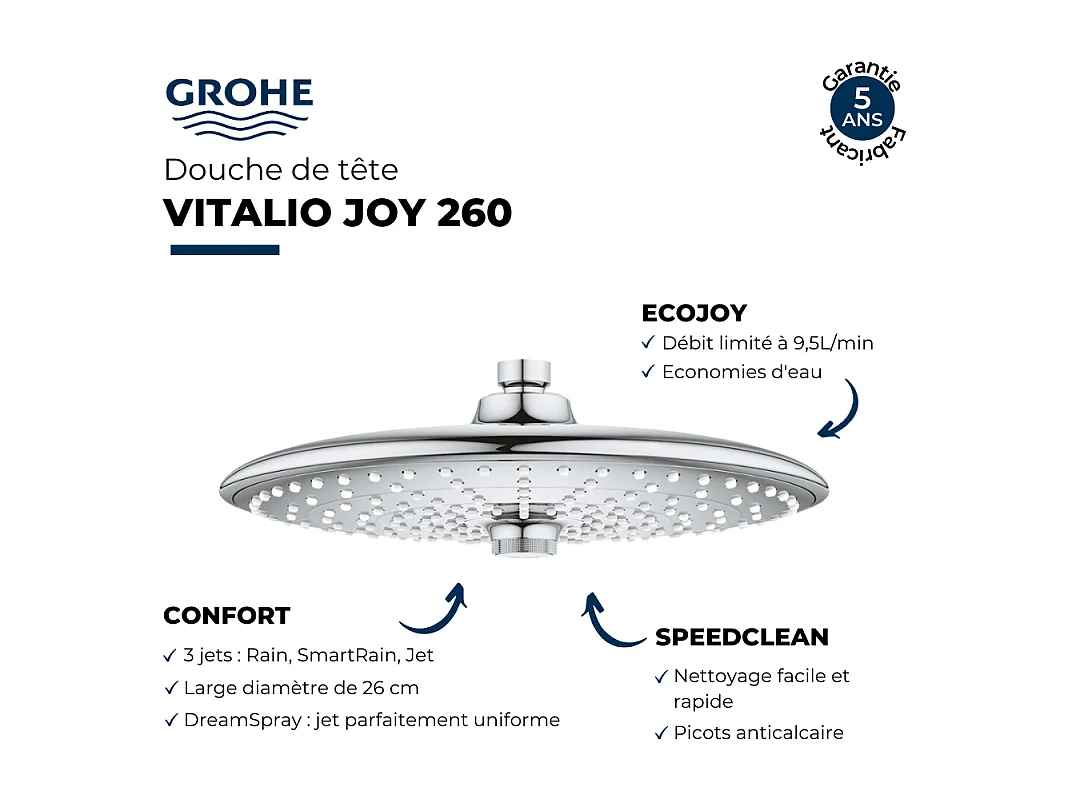 Douche de tete 3 jets -