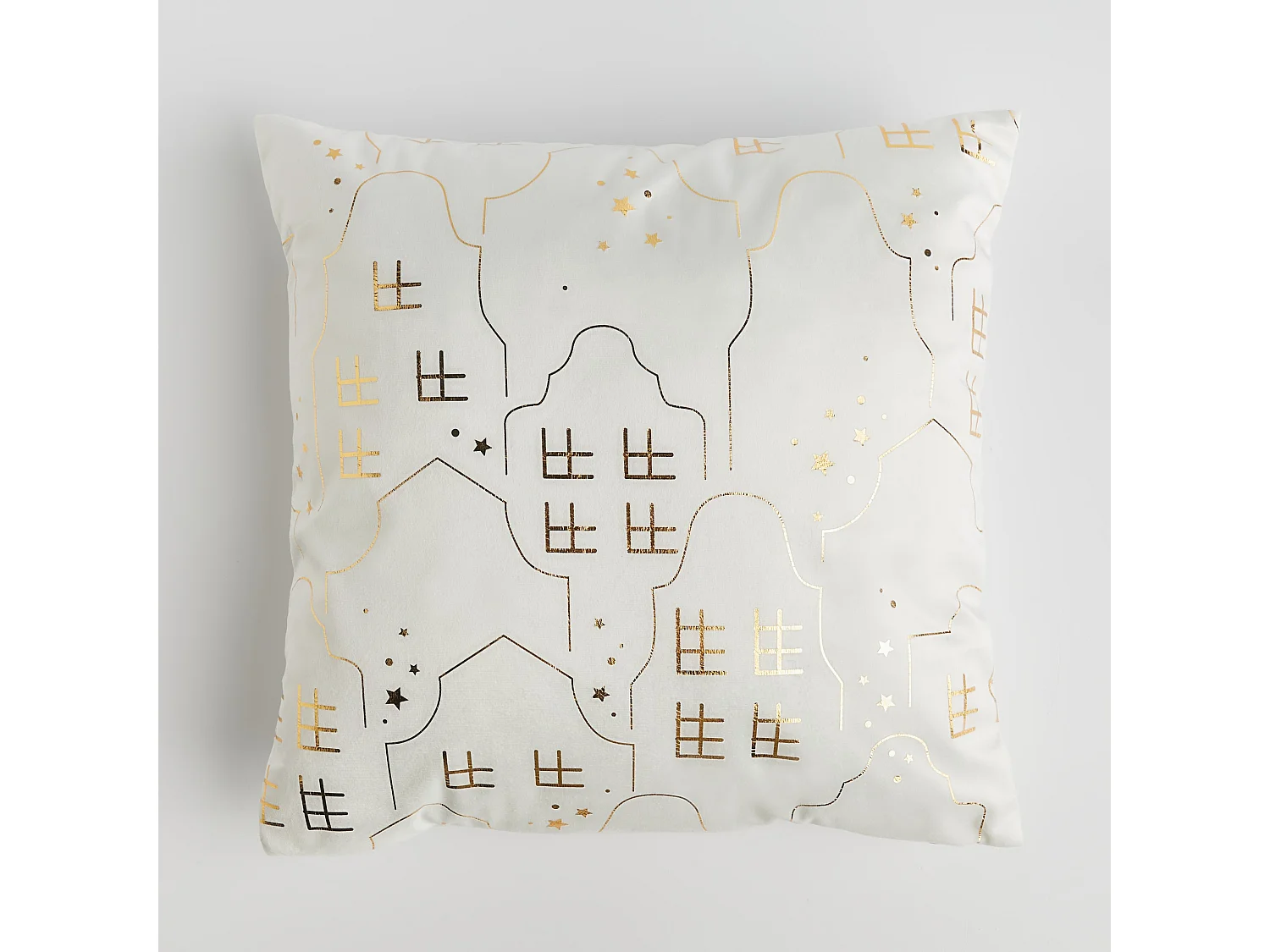 Bedruckte Kissenhülle Tenemis mittelweiß 45 x 45cm