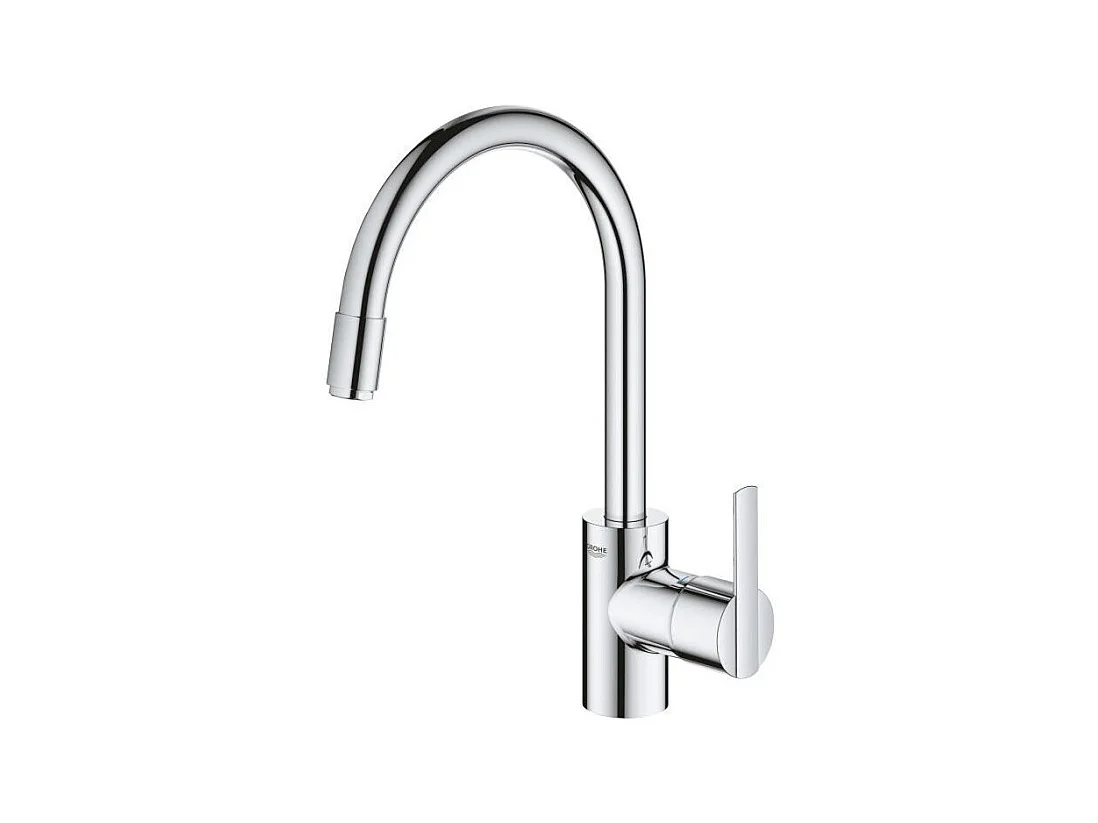 Chrom Küchenarmatur GROHE Feel mit hohem Auslauf und herausziehbarer Brause