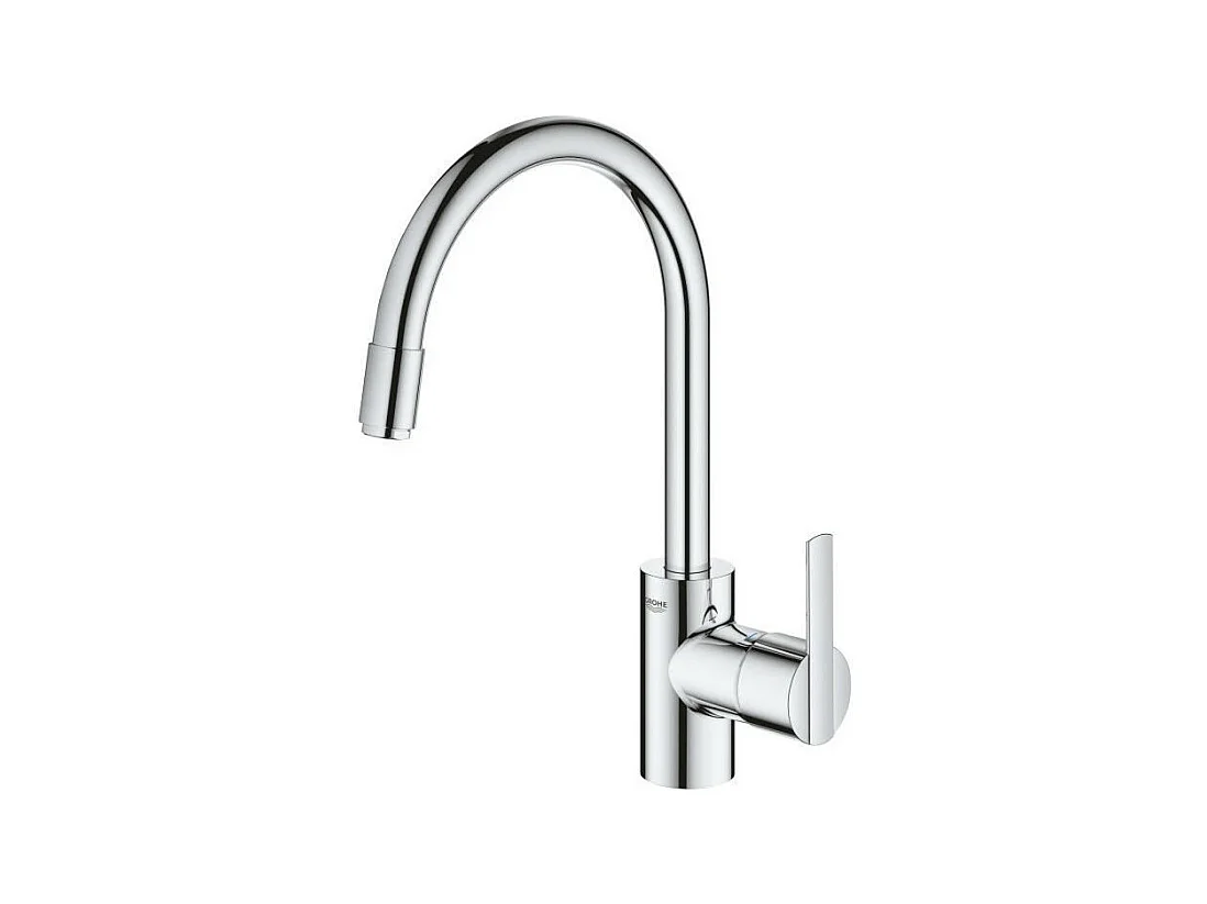 Chrom Küchenarmatur GROHE Feel mit hohem Auslauf und herausziehbarer Brause