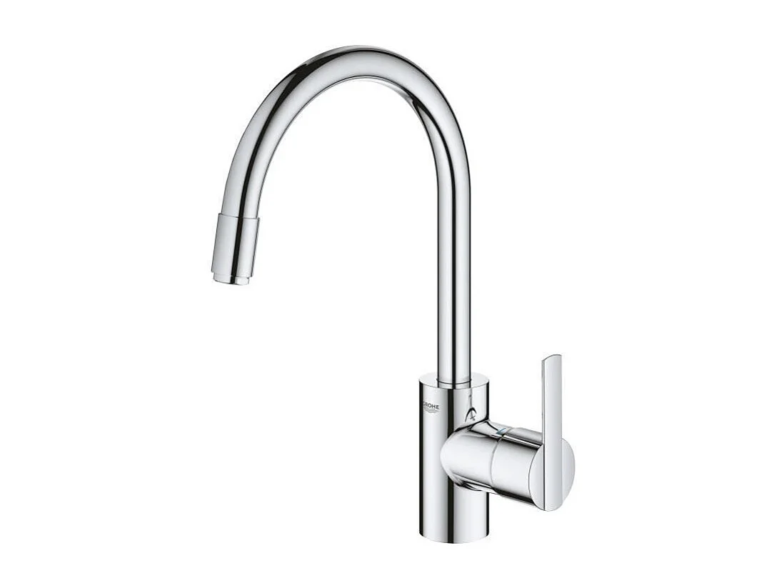 Chrom Küchenarmatur GROHE Feel mit hohem Auslauf und herausziehbarer Brause