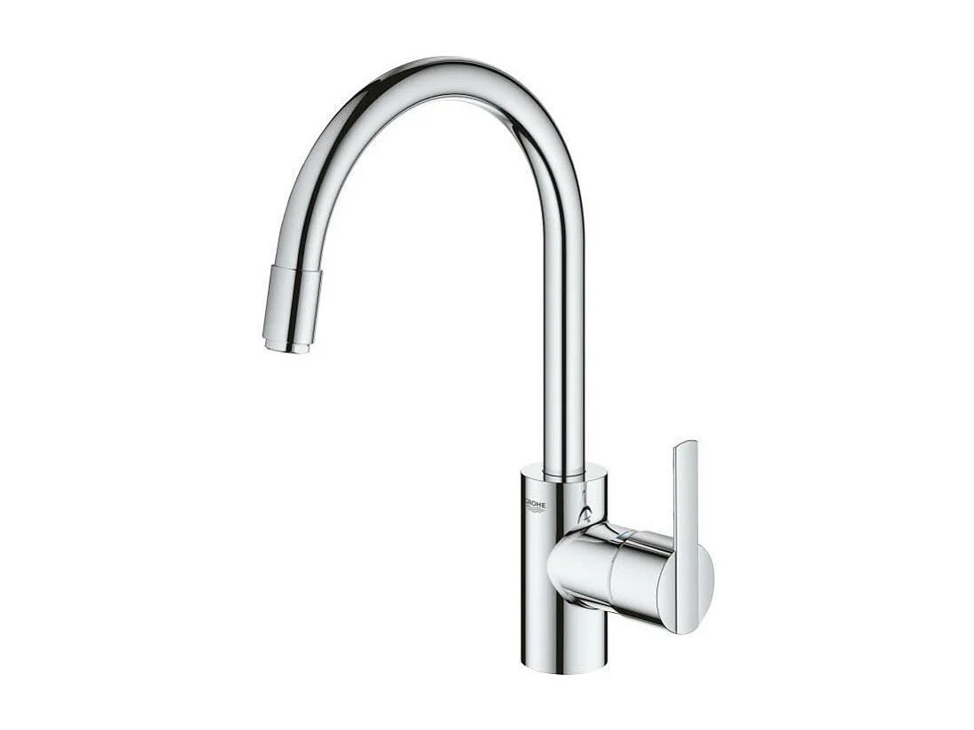 Chrom Küchenarmatur GROHE Feel mit hohem Auslauf und herausziehbarer Brause