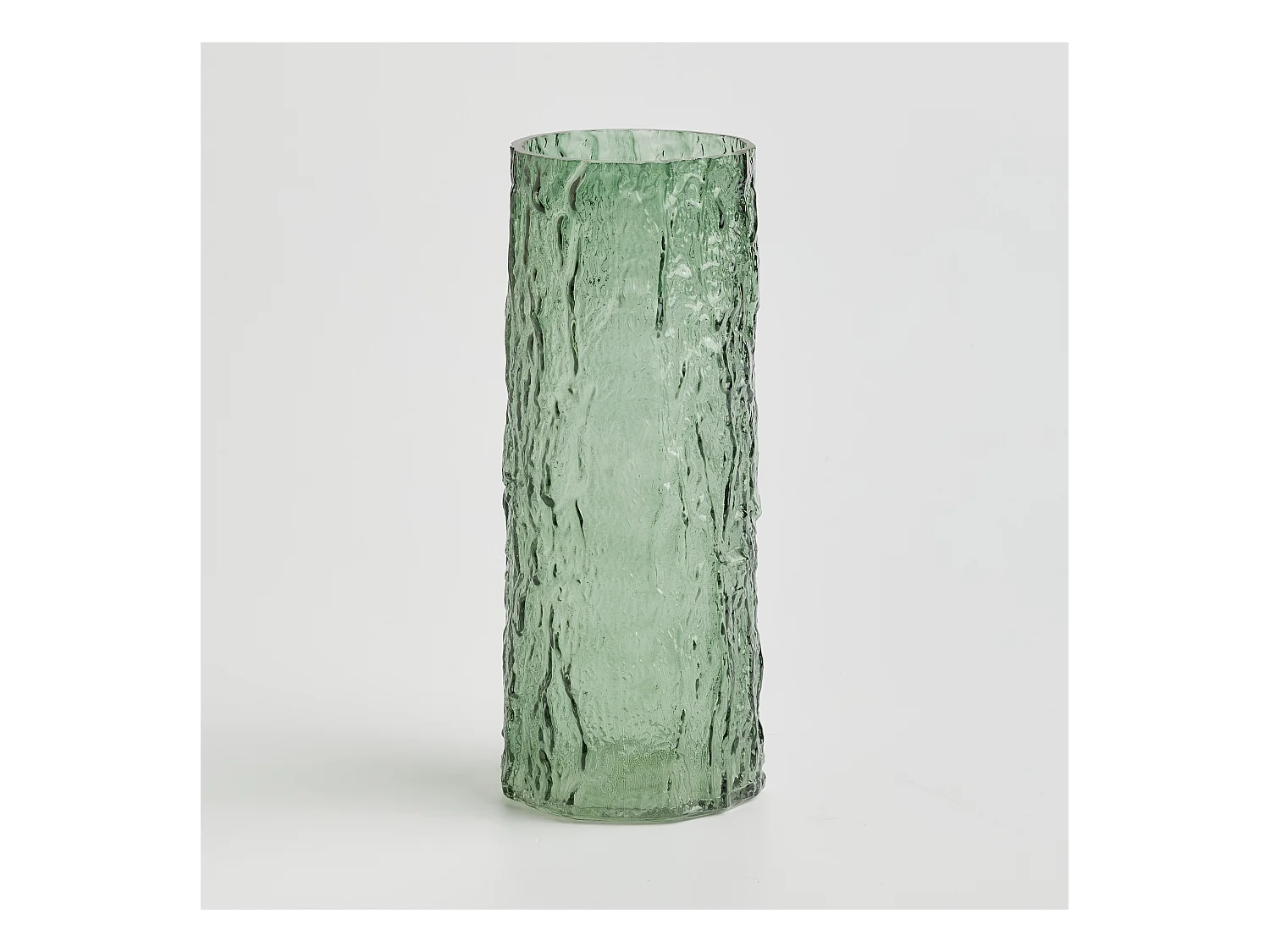 Vase Texturios dunkelgrün 29 x 10.5 Glas