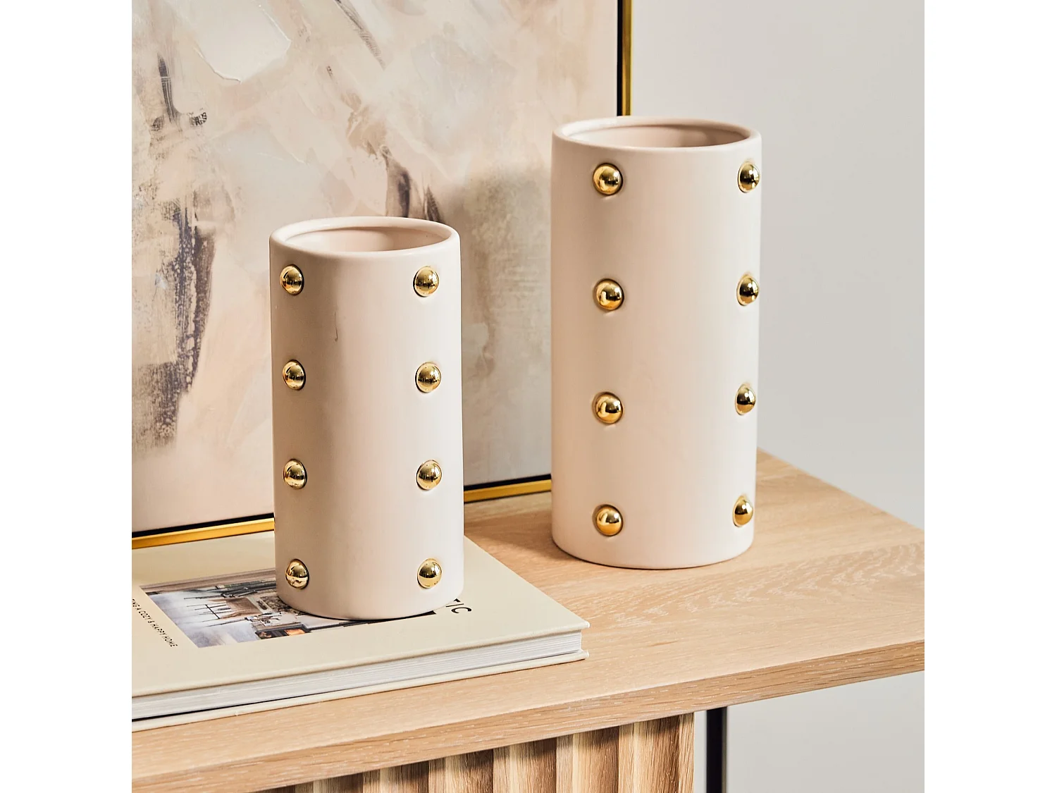 Vase Boka mittleres Beige 25x12,5 cm