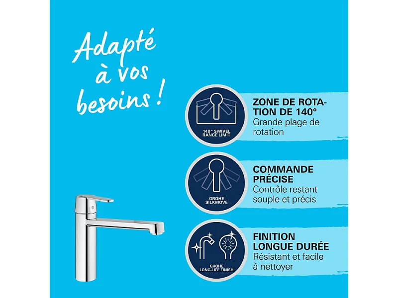 Robinet de cuisine GROHE Get chromé