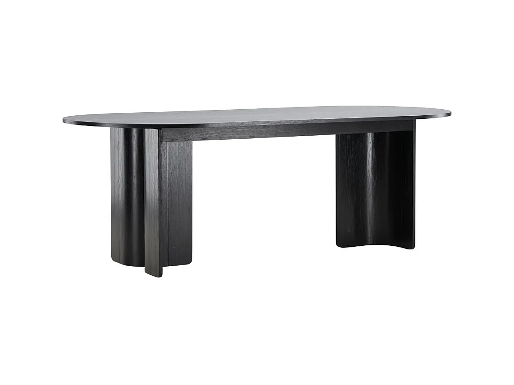 Tyreso - Table à manger 10 personnes ovale en bois - Noir
