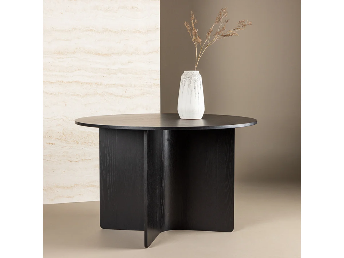 Table à Manger Ronde "Tyreso" 120cm Noir