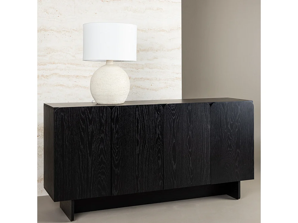 Tyreso - Buffet 4 portes en bois L160cm - Noir