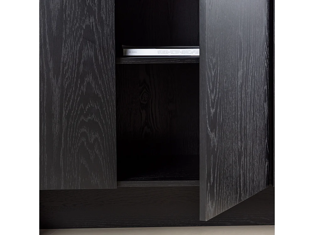 Tyreso - Buffet 4 portes en bois L160cm - Noir