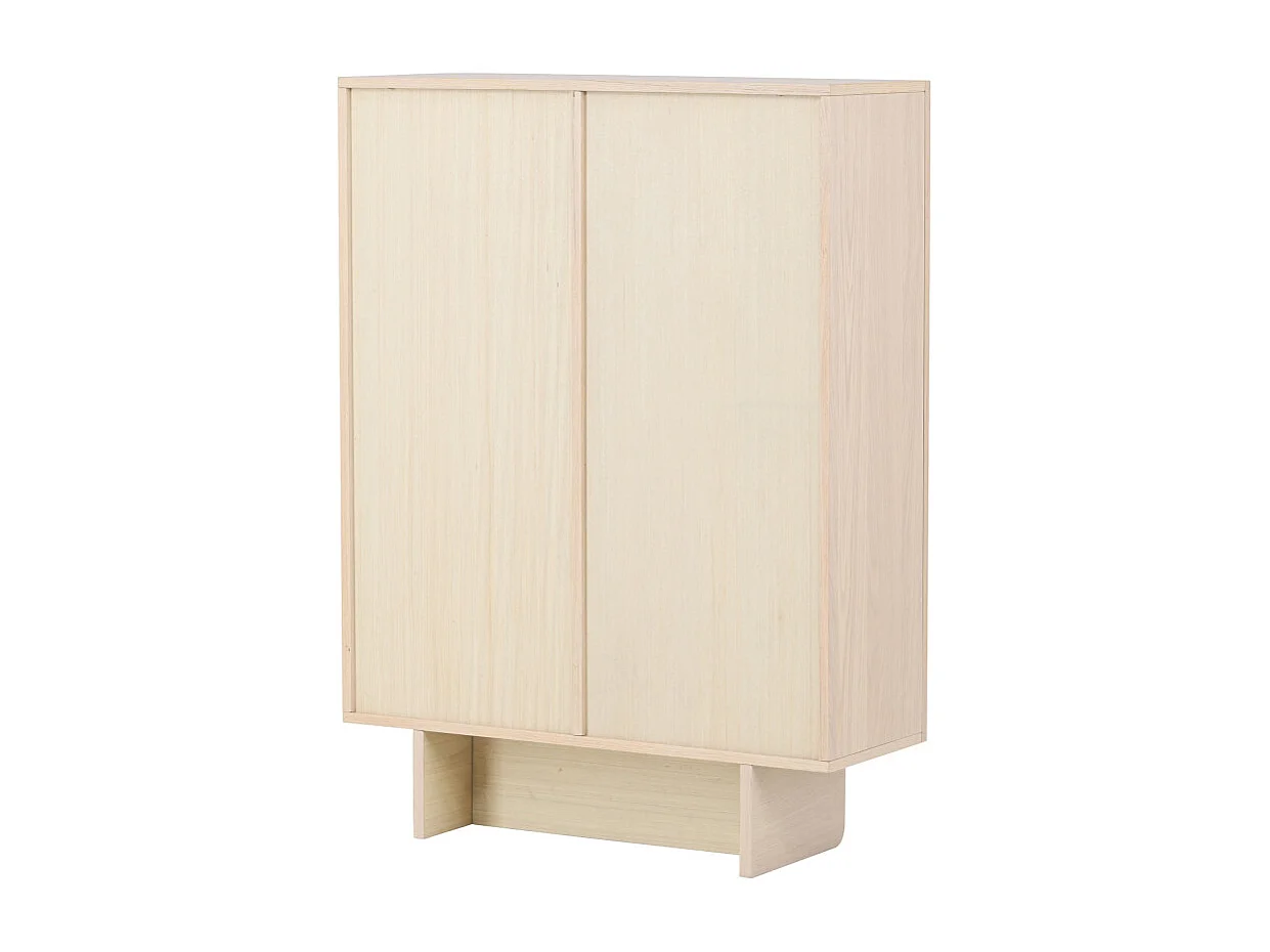 Tyreso - Buffet haut 2 portes, 2 niches en bois H110cm - Bois clair