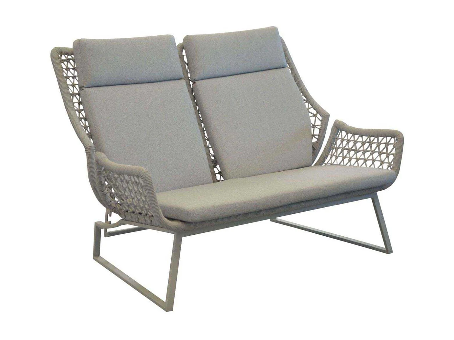 Canapé 2 places d'extérieur en aluminium et résine synthétique Club