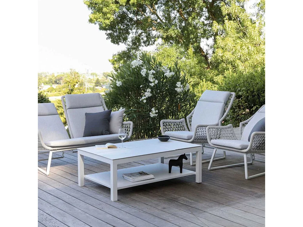 Canapé 2 places d'extérieur en aluminium et résine synthétique Club