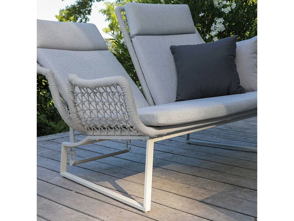 Canapé 2 places d'extérieur en aluminium et résine synthétique Club