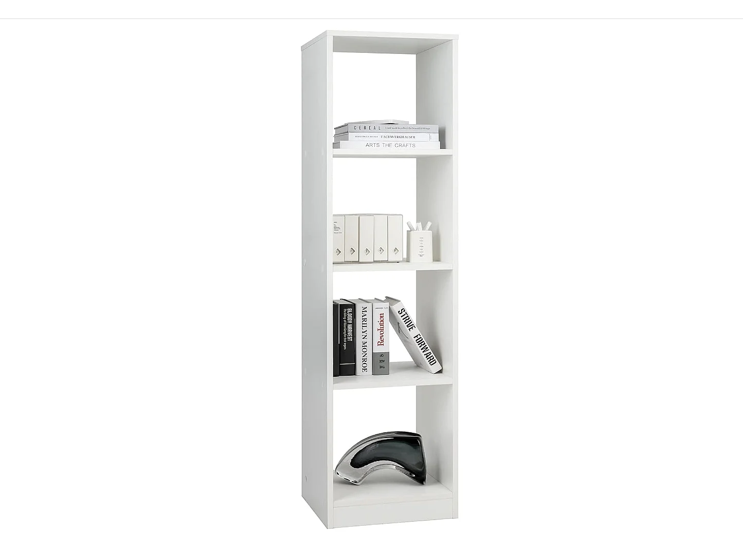 Bibliothèque Étagère Rangement à 5 Niveaux avec 4 Compartiments, Meuble Cube de Rangement en Bois pour Cuisine, Bureau, Salon, Salle d'Étude, 38 x 33 x 142 cm