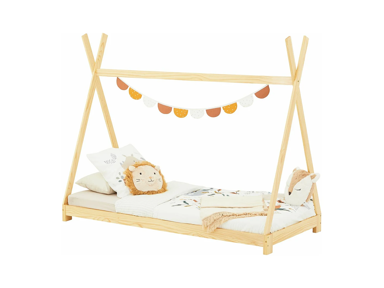 Lit montessori tipi ELIN, 90 x 190 cm lit cabane enfant en pin massif vernis naturel