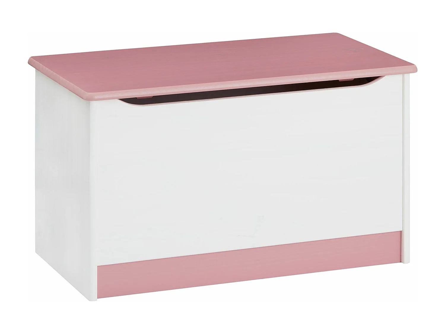 Coffre à jouets HANNAH coffre de rangement pin massif lasuré blanc rose