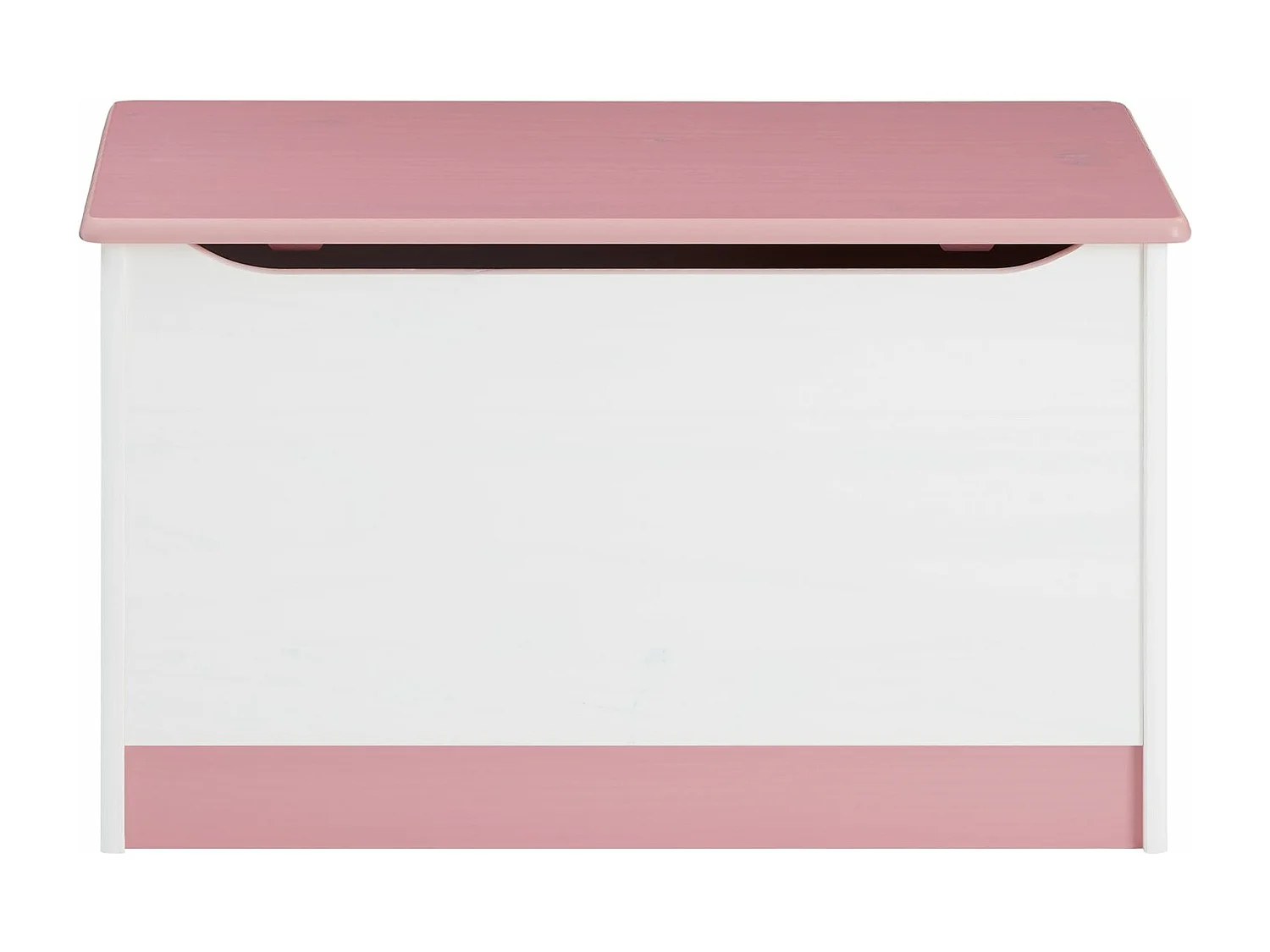 Coffre à jouets HANNAH coffre de rangement pin massif lasuré blanc rose