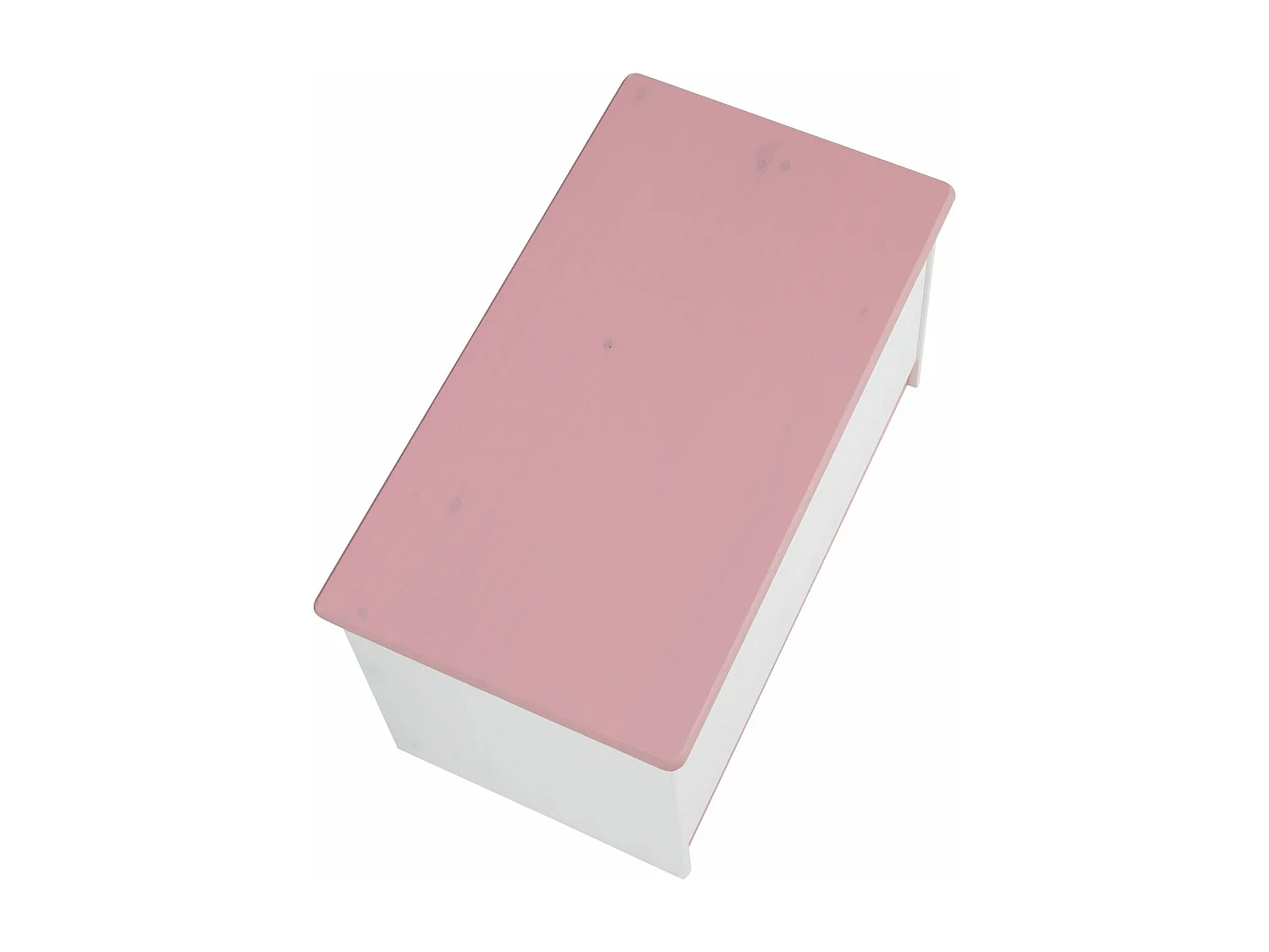 Coffre à jouets HANNAH coffre de rangement pin massif lasuré blanc rose