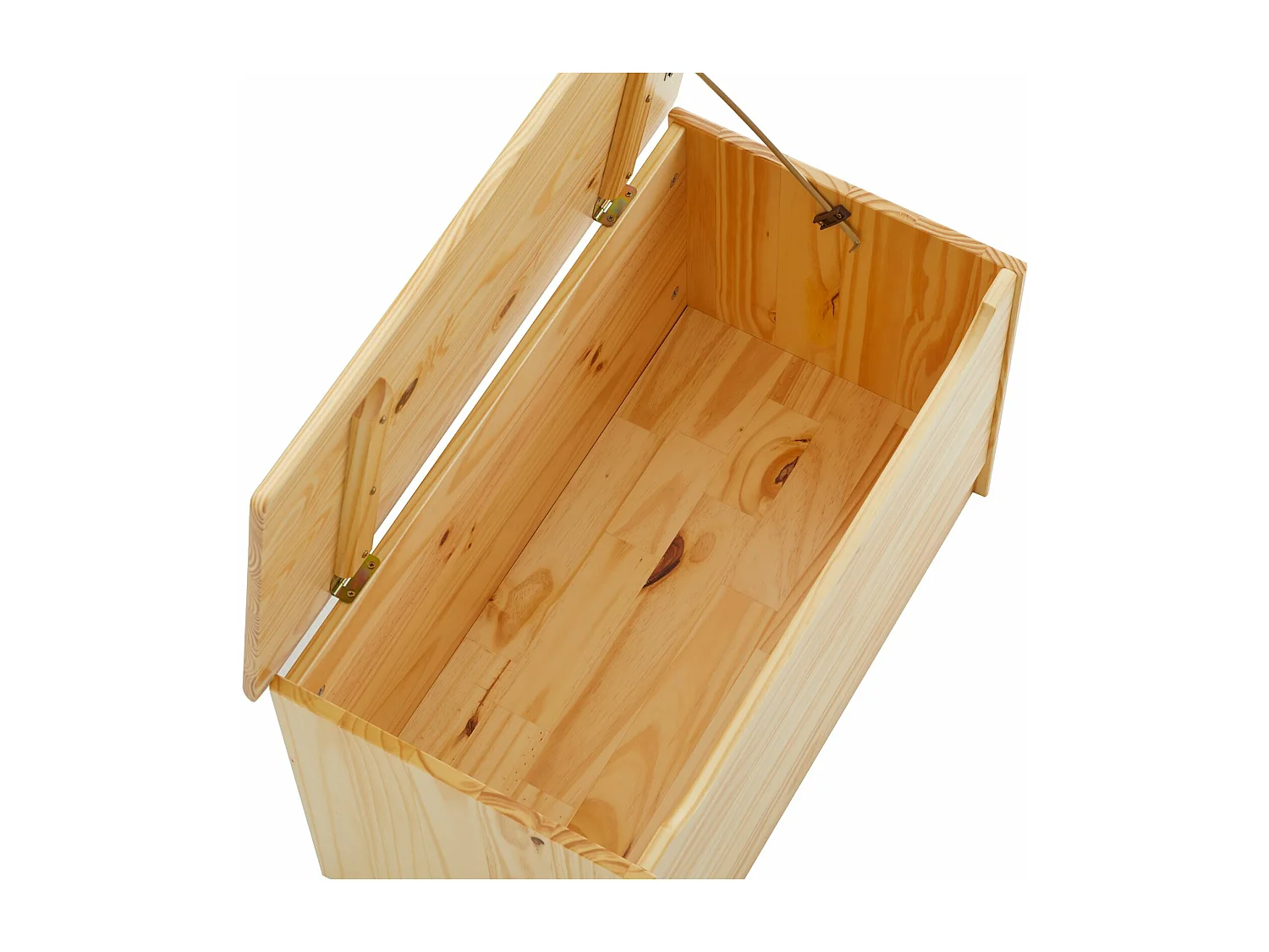 Coffre à jouets HANNAH coffre de rangement malle rectangulaire avec abattant, en pin massif recouvert d'un vernis naturel