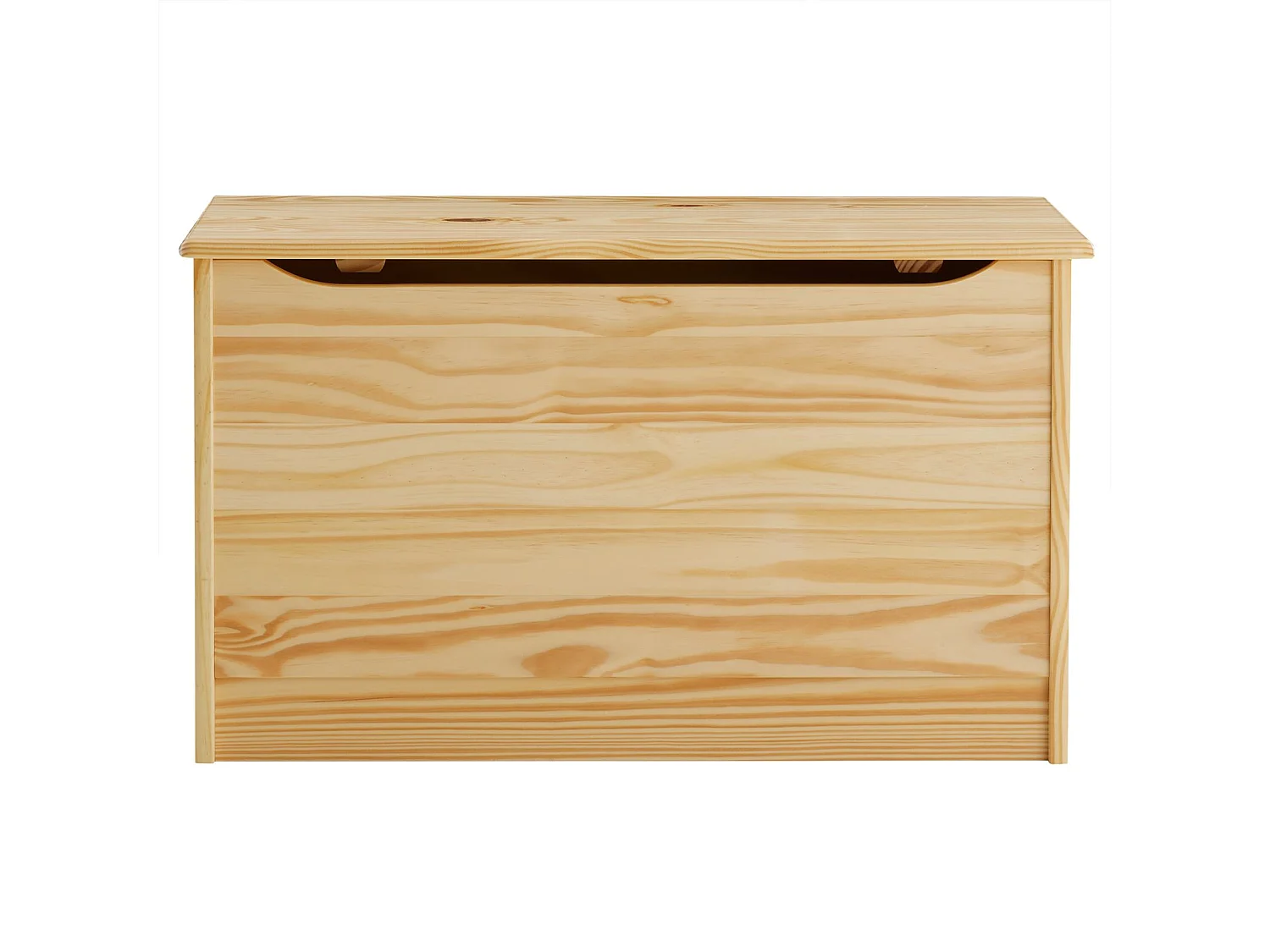 Coffre à jouets HANNAH coffre de rangement malle rectangulaire avec abattant, en pin massif recouvert d'un vernis naturel