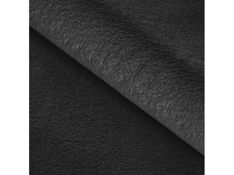 Emporius Lit rembourré avec Rangement Alros - Lit 140x200, tissu imitation fourrure, lit adulte Noir (Lapit 19)