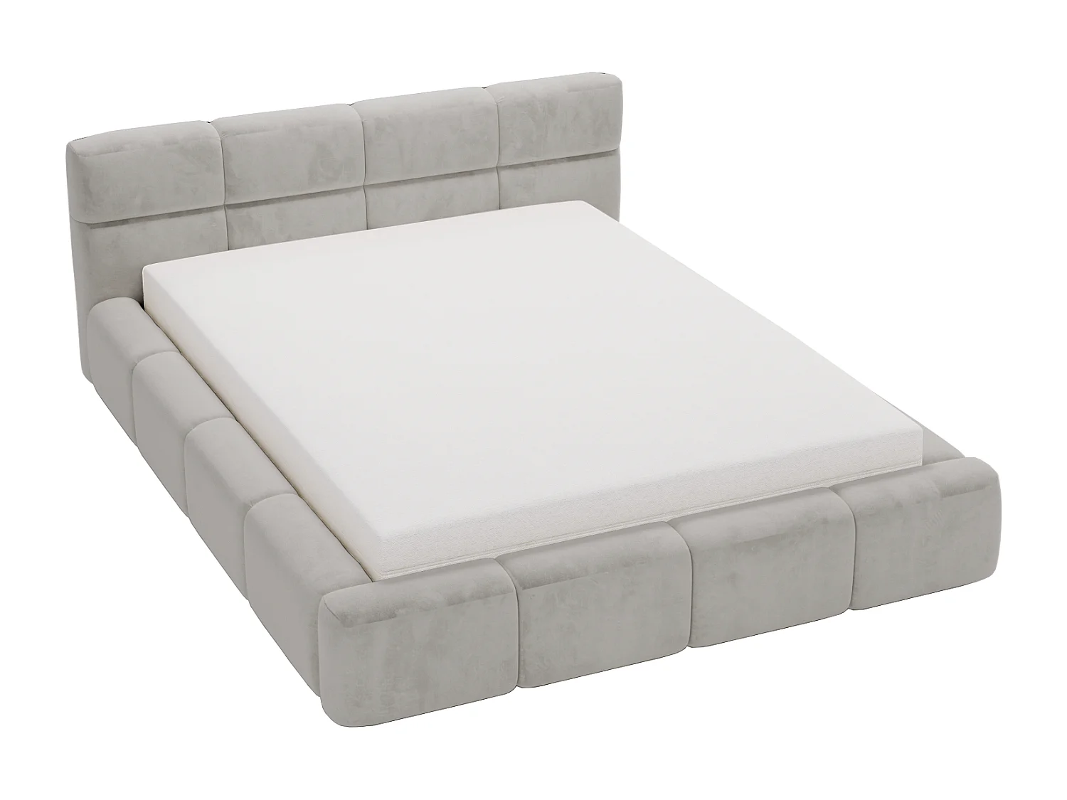 Emporius Polsterbett mit Lattenrost, Bettkasten - Doppelbett 140x200 cm Palermo - Velvet stoff Grün (Kronos 19)