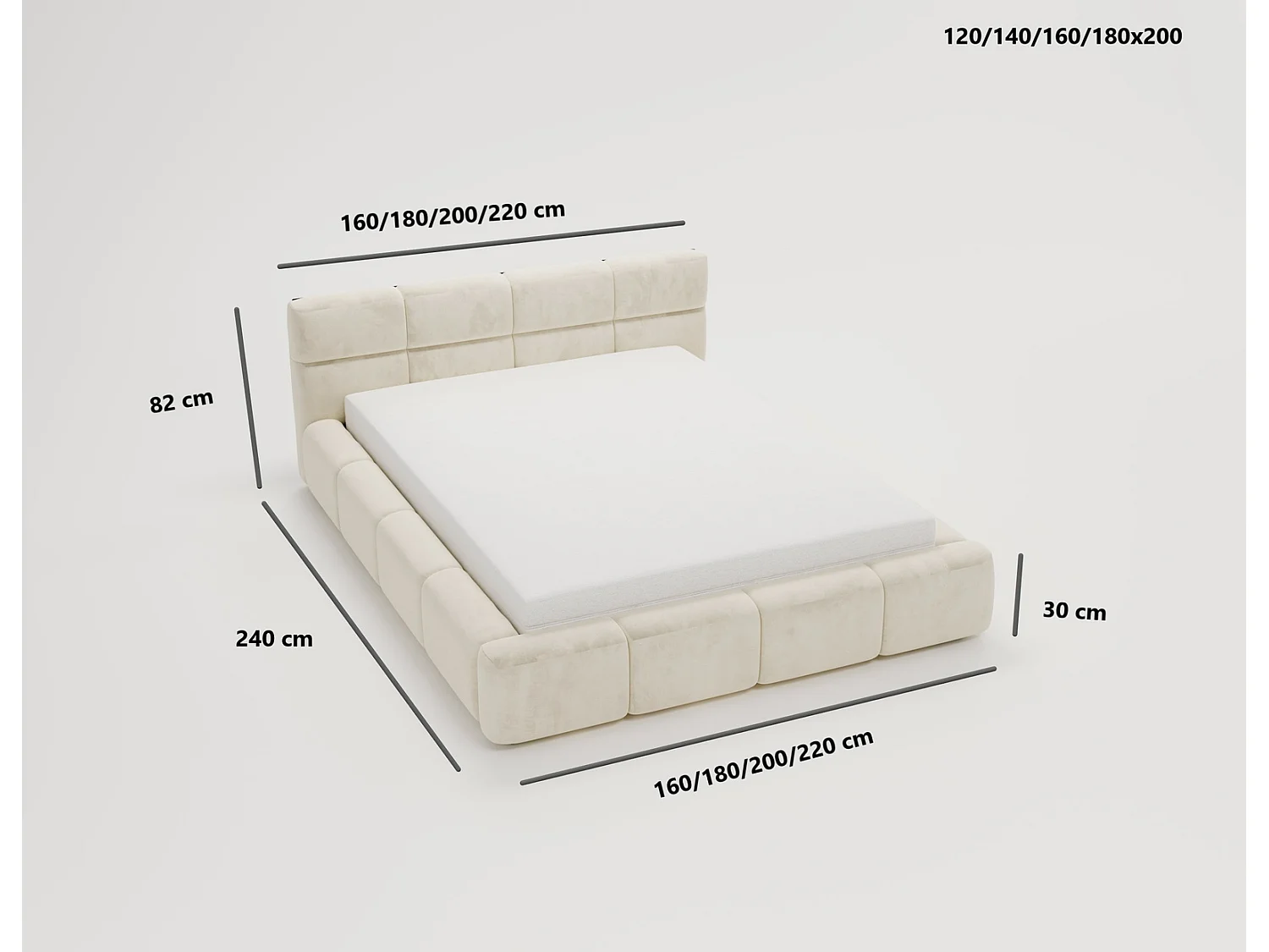 Emporius Lit coffre 160x200 cm Oslo - Lit avec Rangement, lit rembourrée Gris (Magic Velvet 2217)