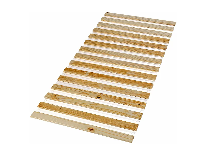 Sommier en pin massif, 15 lattes sans cadre, compatible couchage 80x190 et 80x200 cm