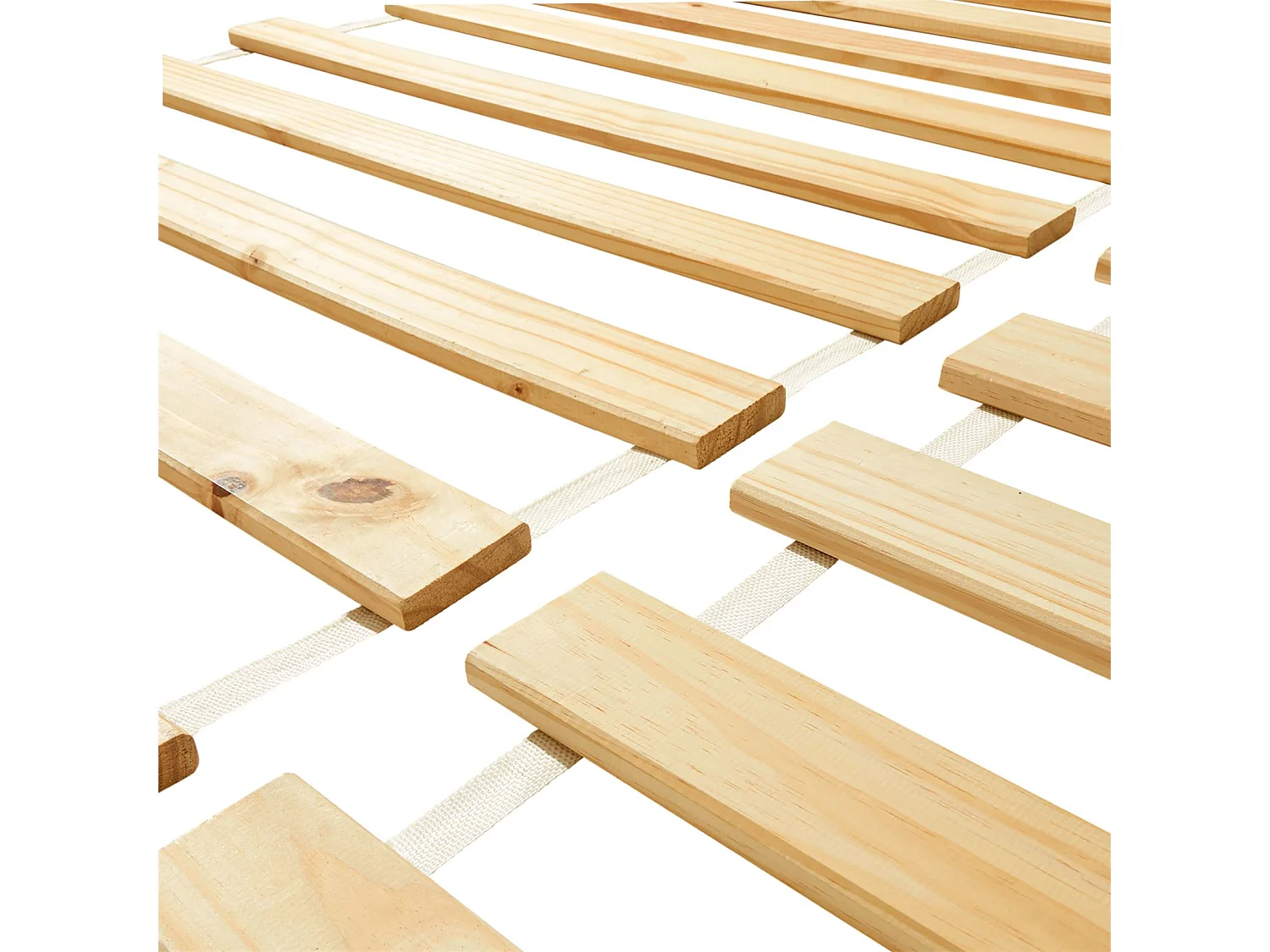 Lot de 2 sommiers en pin massif 15 lattes sans cadre, compatible couchage 90x190 ou 90x200 cm