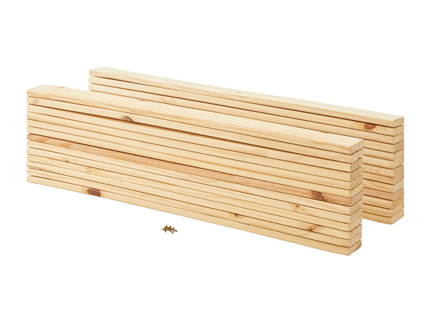 Lot de 2 sommiers en pin massif 15 lattes sans cadre, compatible couchage 90x190 ou 90x200 cm