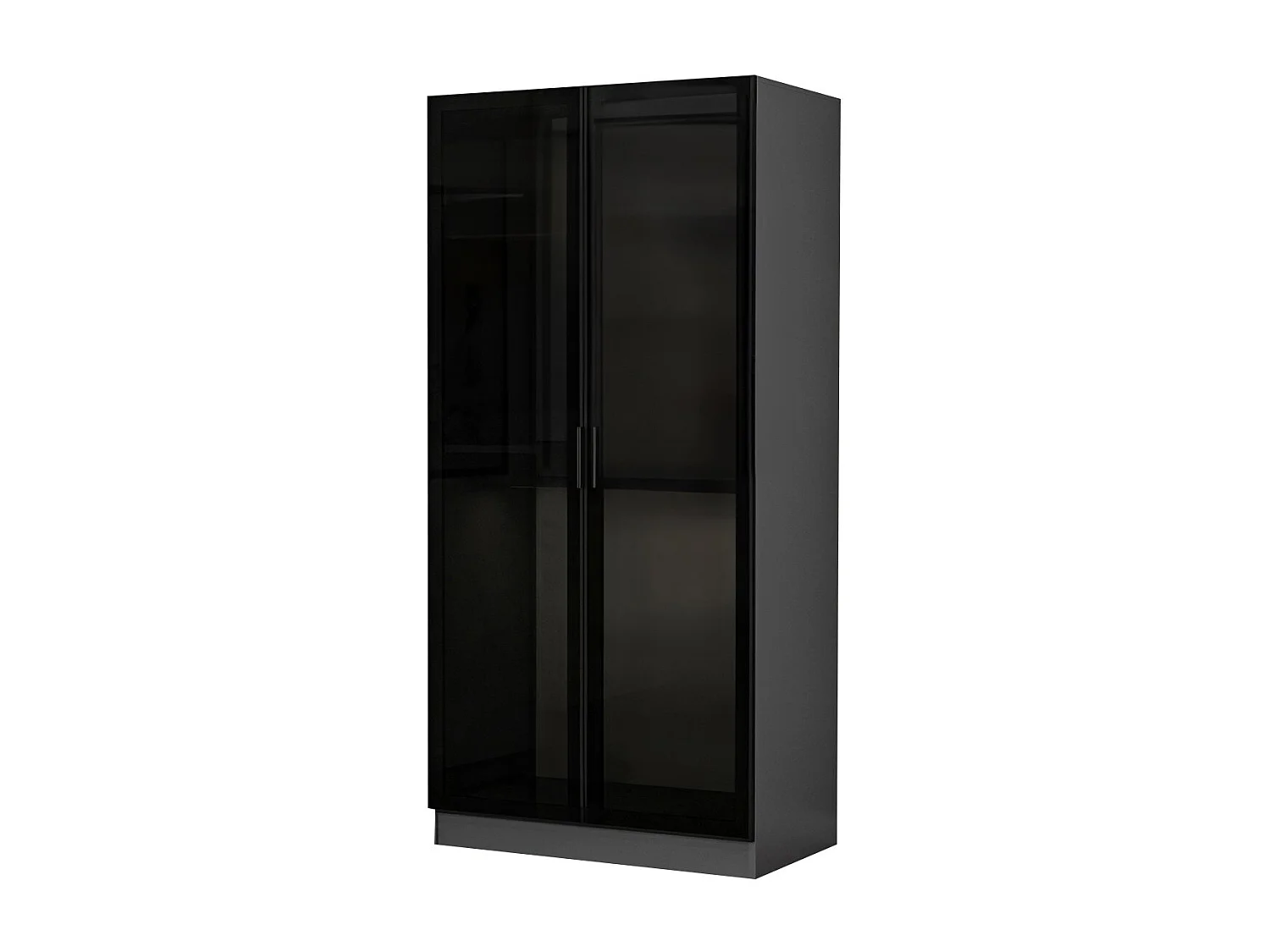 Dressing 2 portes Verre fumé Noir Antipaxos L90xH210cm 2 tringles Anthracite
